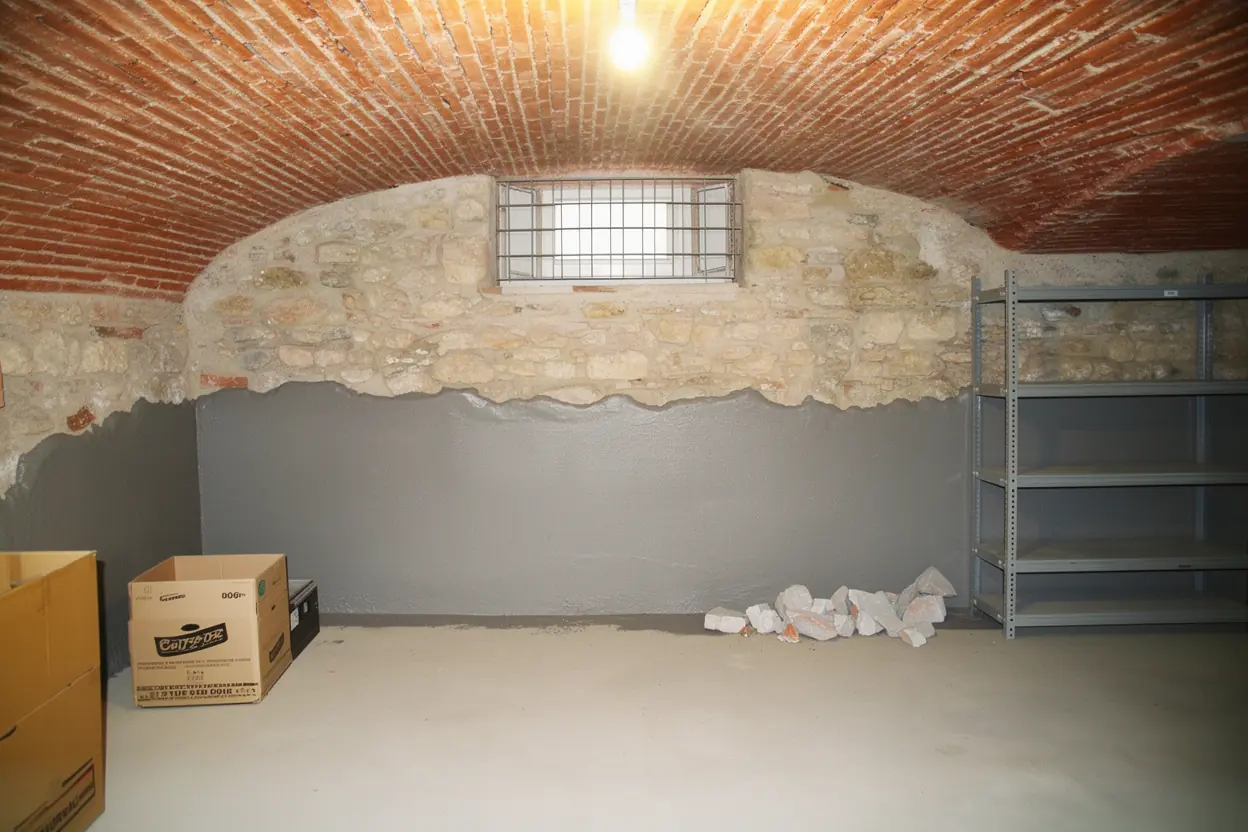 Cave assainie après pose du cuvelage étanche à Castanet-Tolosan